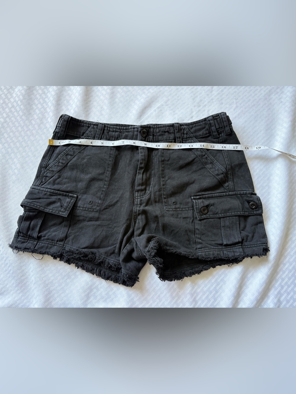 Lucky Brand Black Cargo Frayed-Hem Shorts